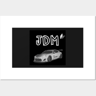 Scion FRS / Subaru BRZ / Toyota GT86 Black and White JDM Design Posters and Art